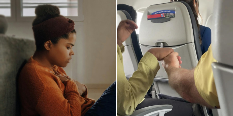 Stranger Helps Black Woman Having Panic Attack on Flight Stranger Helps Black Woman Having Panic Attack on Flight
